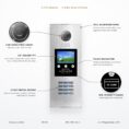 V-TEK DMR18S 2-wire door station with labels for the camera, 3.5 inch colour screen, touch navigation, RFID reader, keypad and aluminium panel